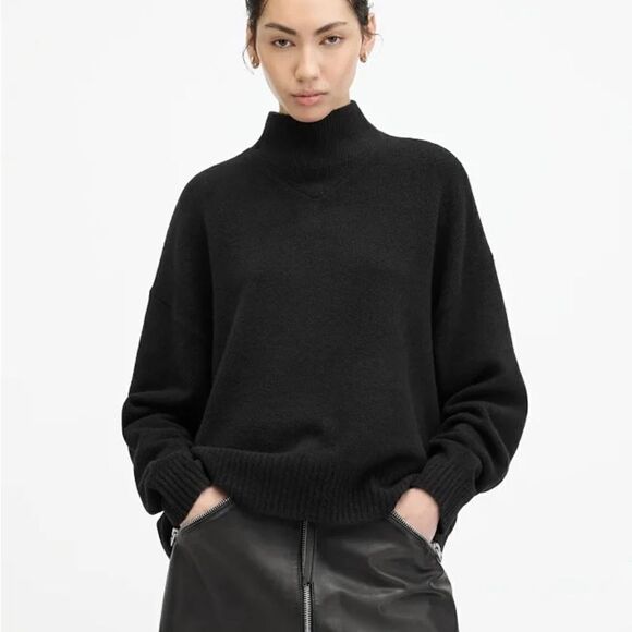 All Saints Asha Black Jumper pullover sweater New XS - Picture 1 of 13